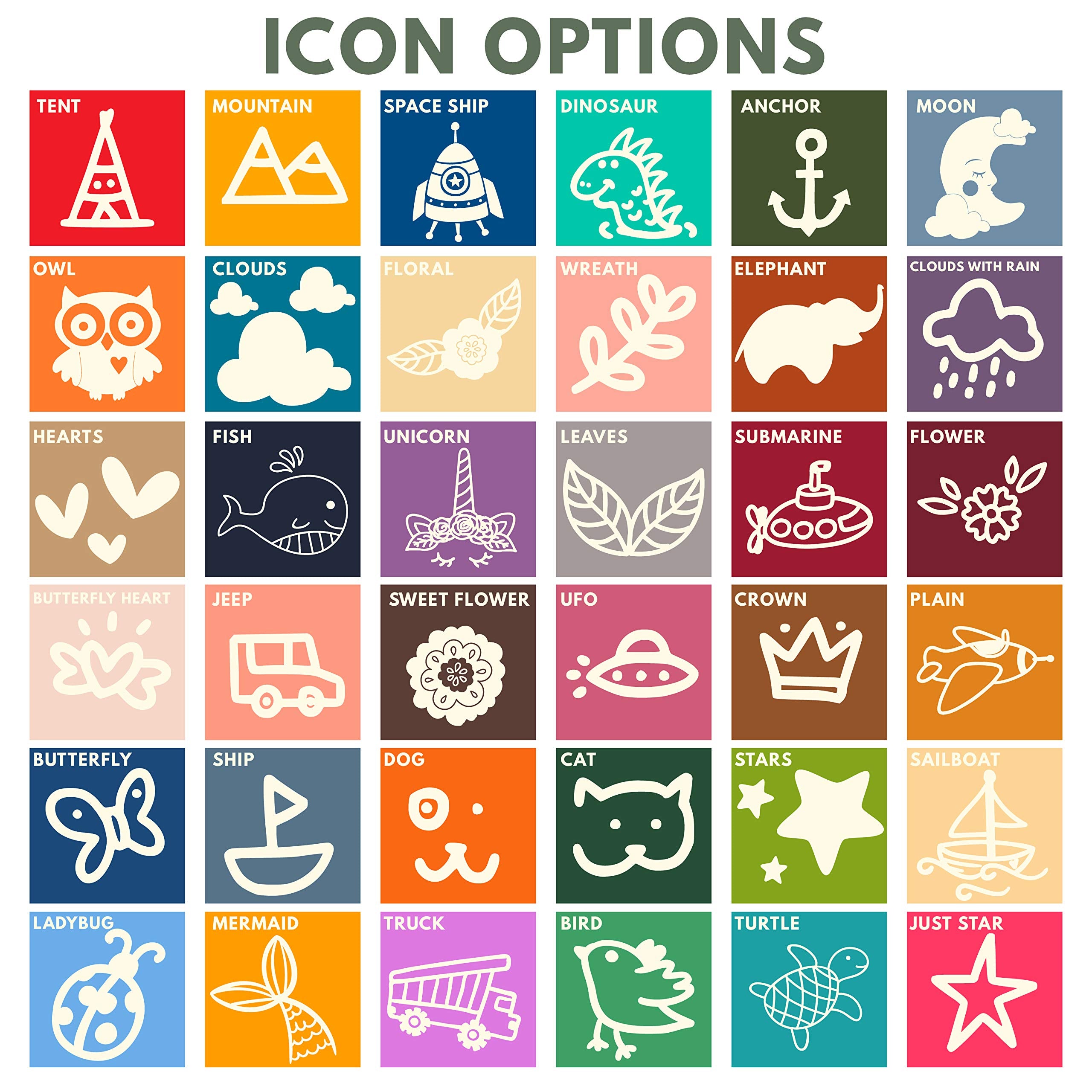 Personalized Custom Water Bottle For Kids, Toddler & Children W Name & 36 Icon Free Engraving! | 18 Oz - 9 Color | Bpa Free - Do